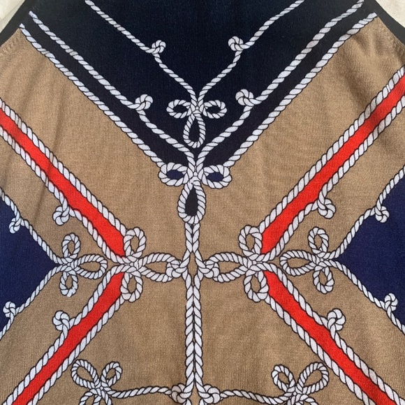 Cache Blue Multi Print Sleeveless Sweater sz M - Picture 2 of 7